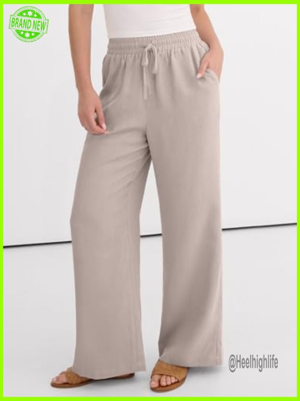 Wide Leg Palazzo Pants 2026 Summer Casual Loose Elastic High Waisted Flowy - Picture 5 of 7